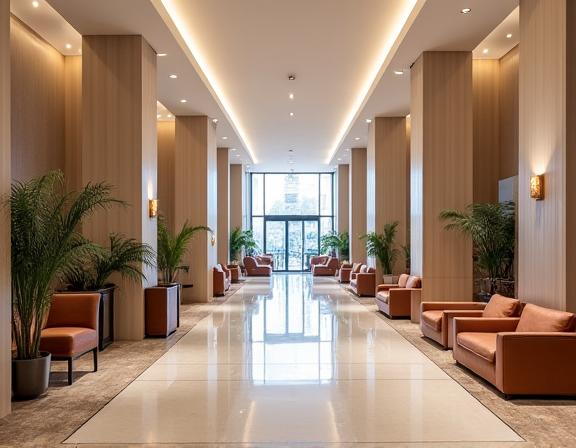 Ruang lobi hotel yang moden dan luas