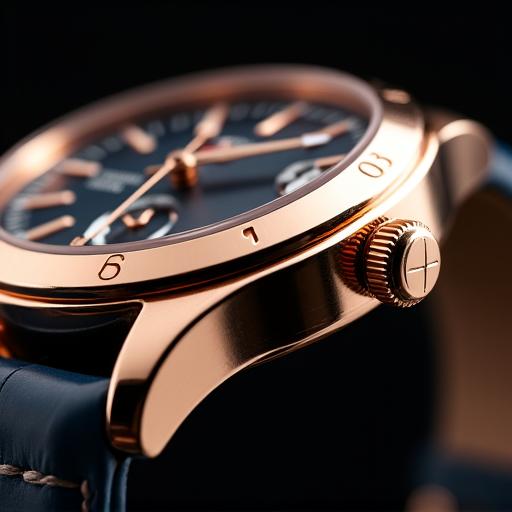 Gambar close-up jam tangan mewah